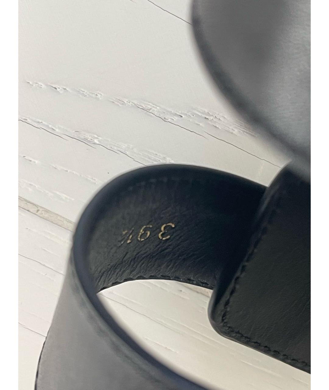 PRADA Черные кожаные шлепанцы, фото 6