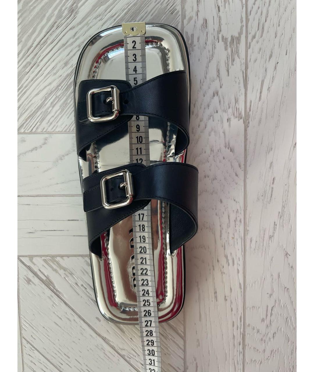 PRADA Черные кожаные шлепанцы, фото 7