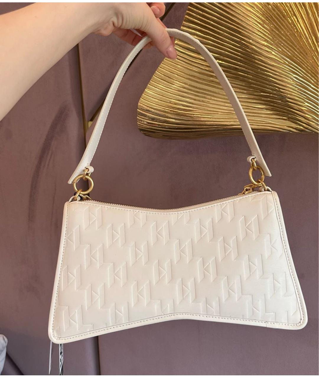 KARL LAGERFELD Белая сумка с короткими ручками из искусственной кожи, фото 2