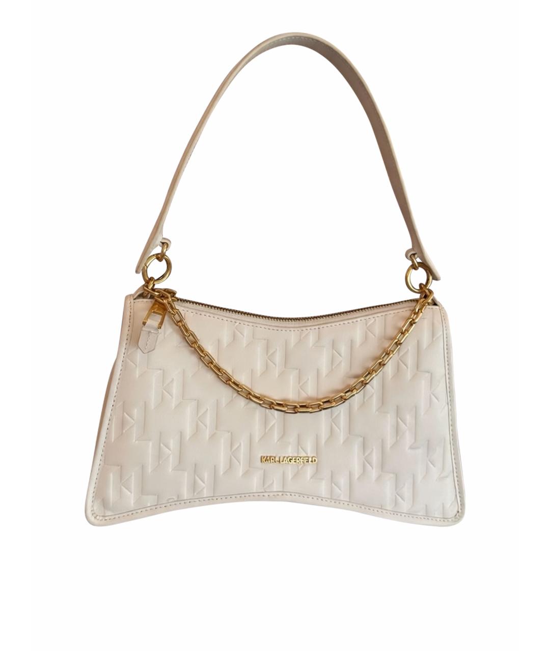 KARL LAGERFELD Белая сумка с короткими ручками из искусственной кожи, фото 1