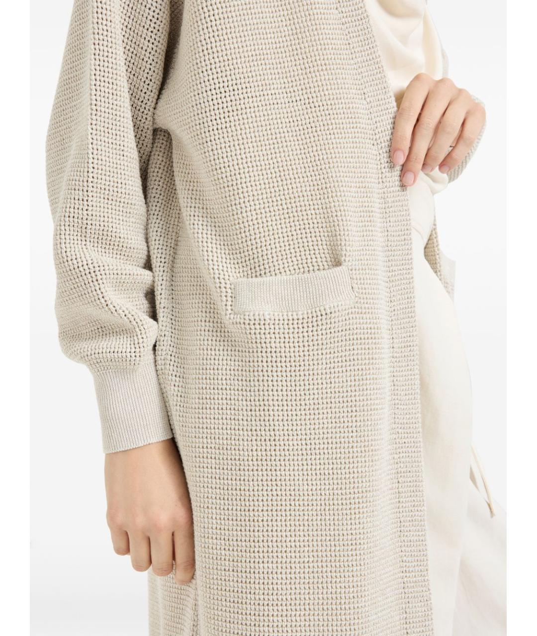 BRUNELLO CUCINELLI Бежевый хлопковый кардиган, фото 6
