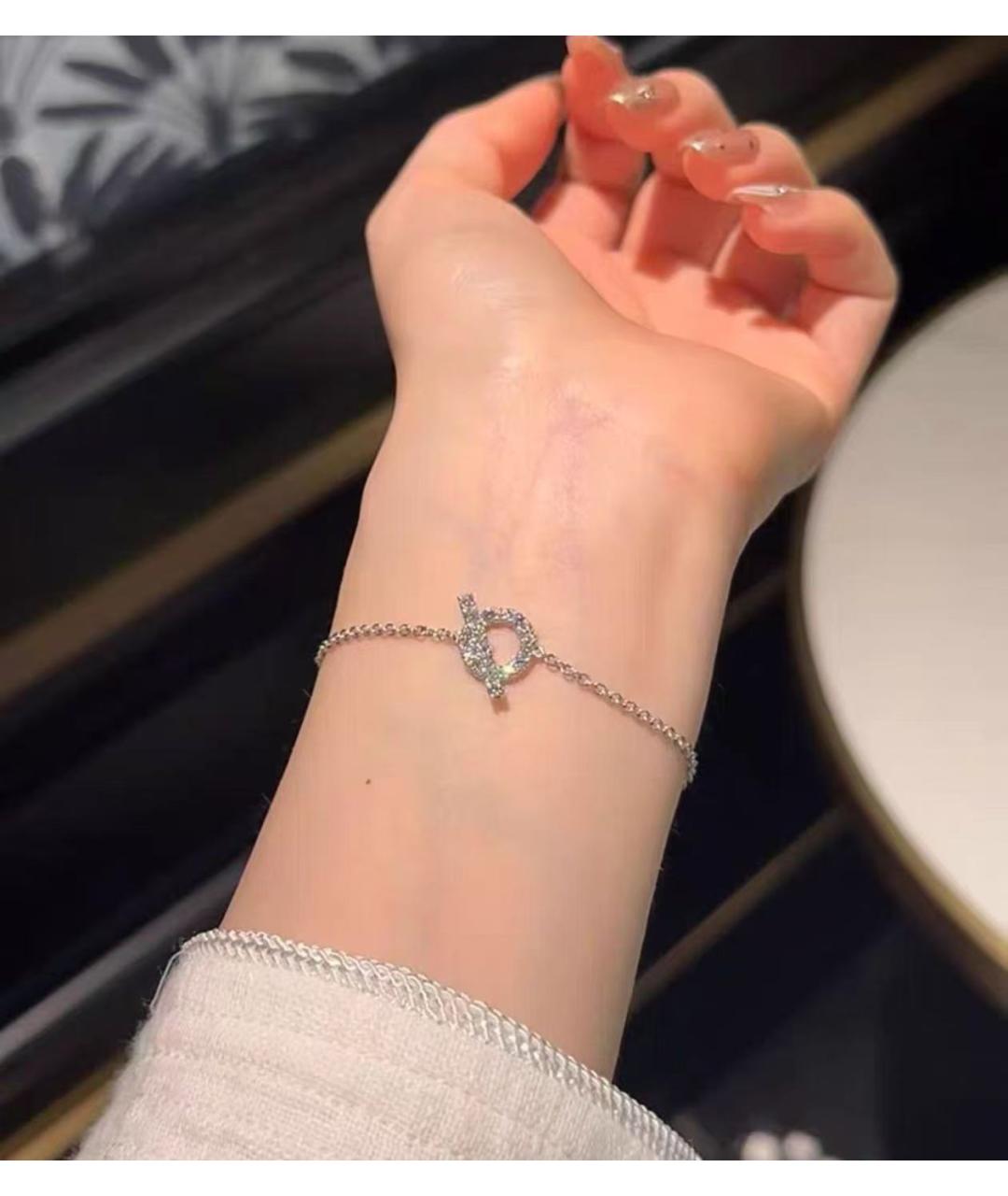 HERMES Серебрянный браслет из белого золота, фото 7
