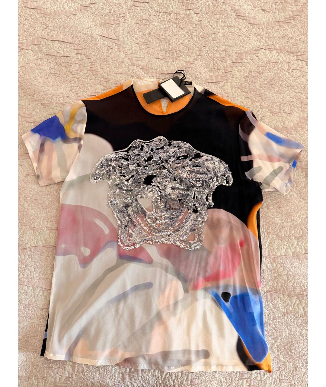 VERSACE Мульти шелковая блузы, фото 9