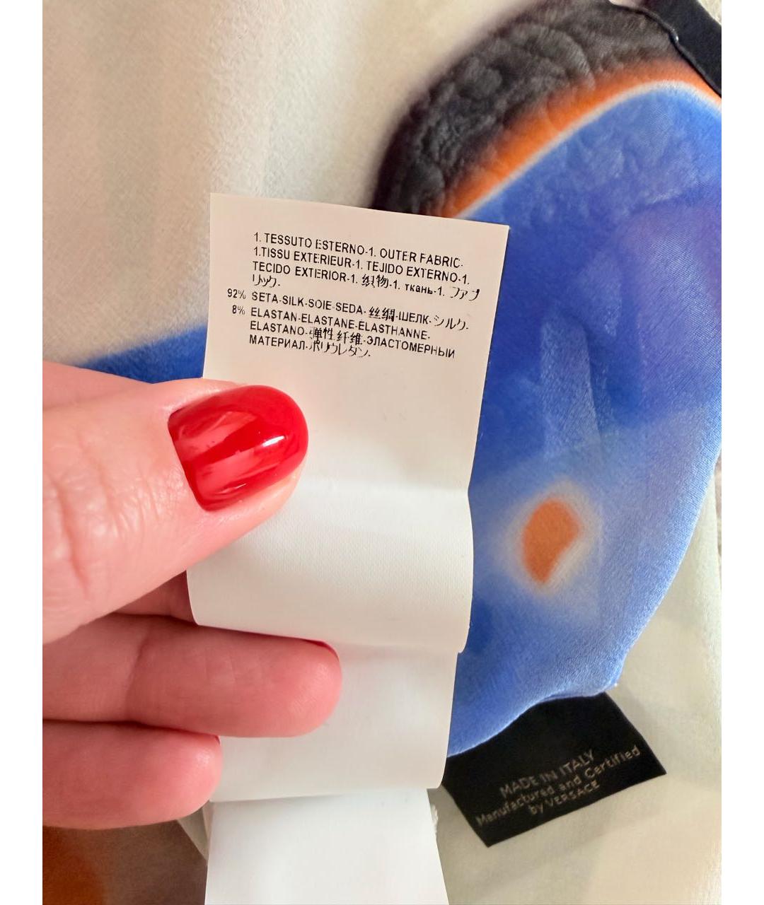 VERSACE Мульти шелковая блузы, фото 5