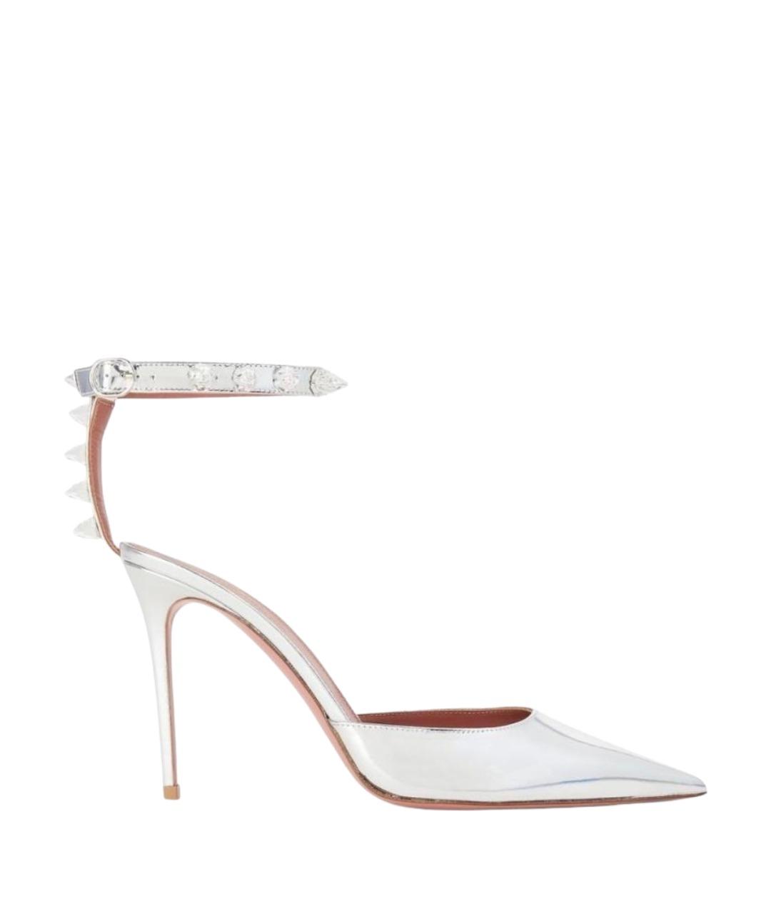 Amina Muaddi Серебряные кожаные туфли, фото 1