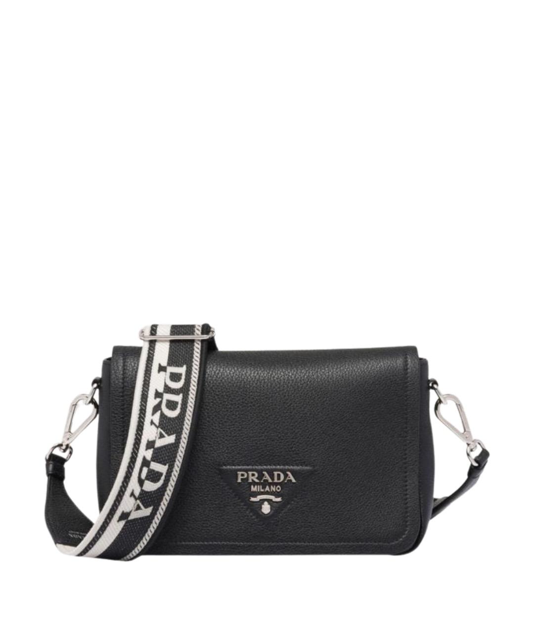 PRADA Черная кожаная сумка через плечо, фото 1