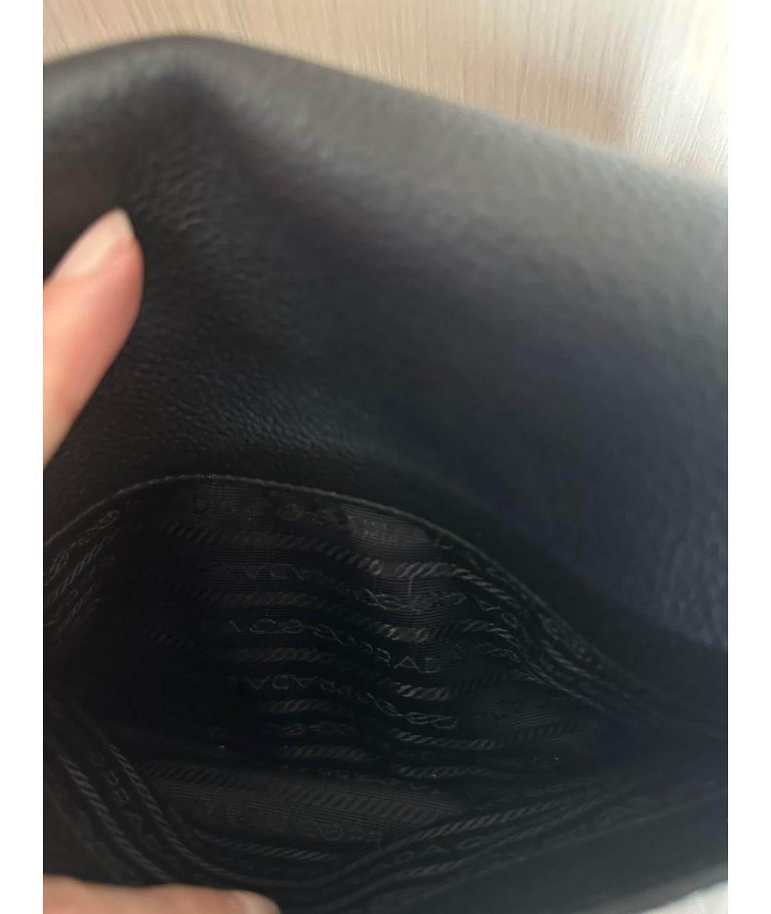 PRADA Черная кожаная сумка через плечо, фото 7