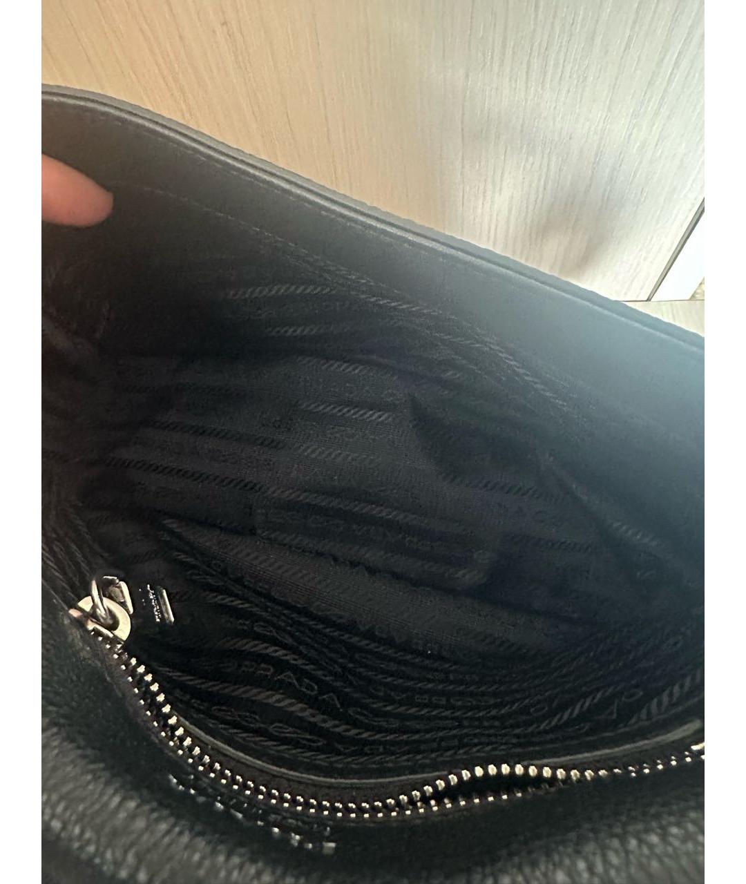 PRADA Черная кожаная сумка через плечо, фото 5
