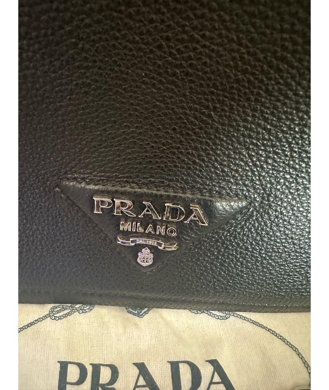 PRADA Черная кожаная сумка через плечо, фото 8