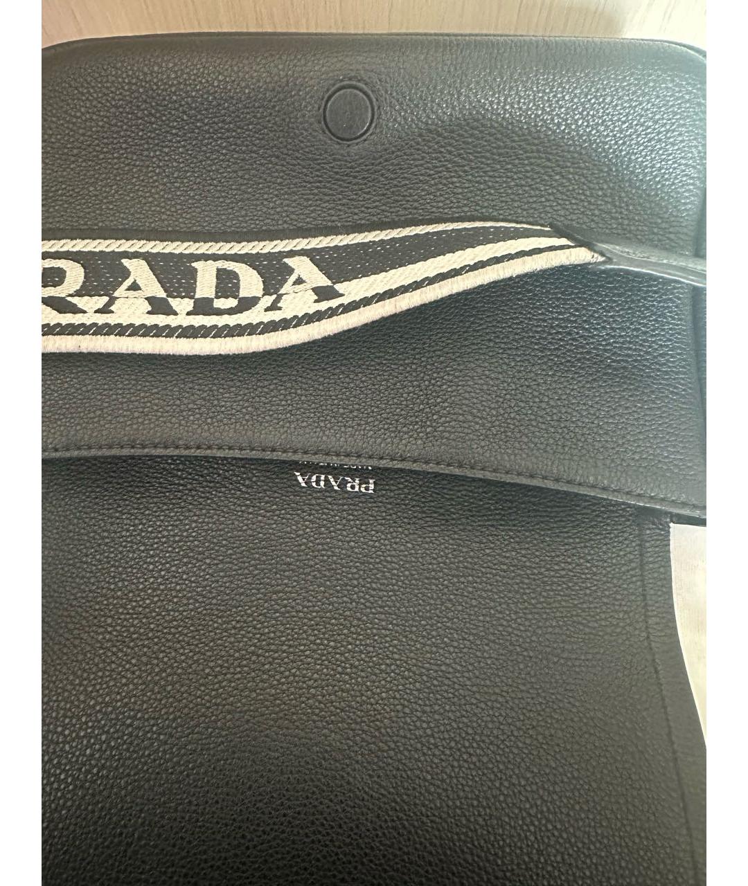 PRADA Черная кожаная сумка через плечо, фото 6