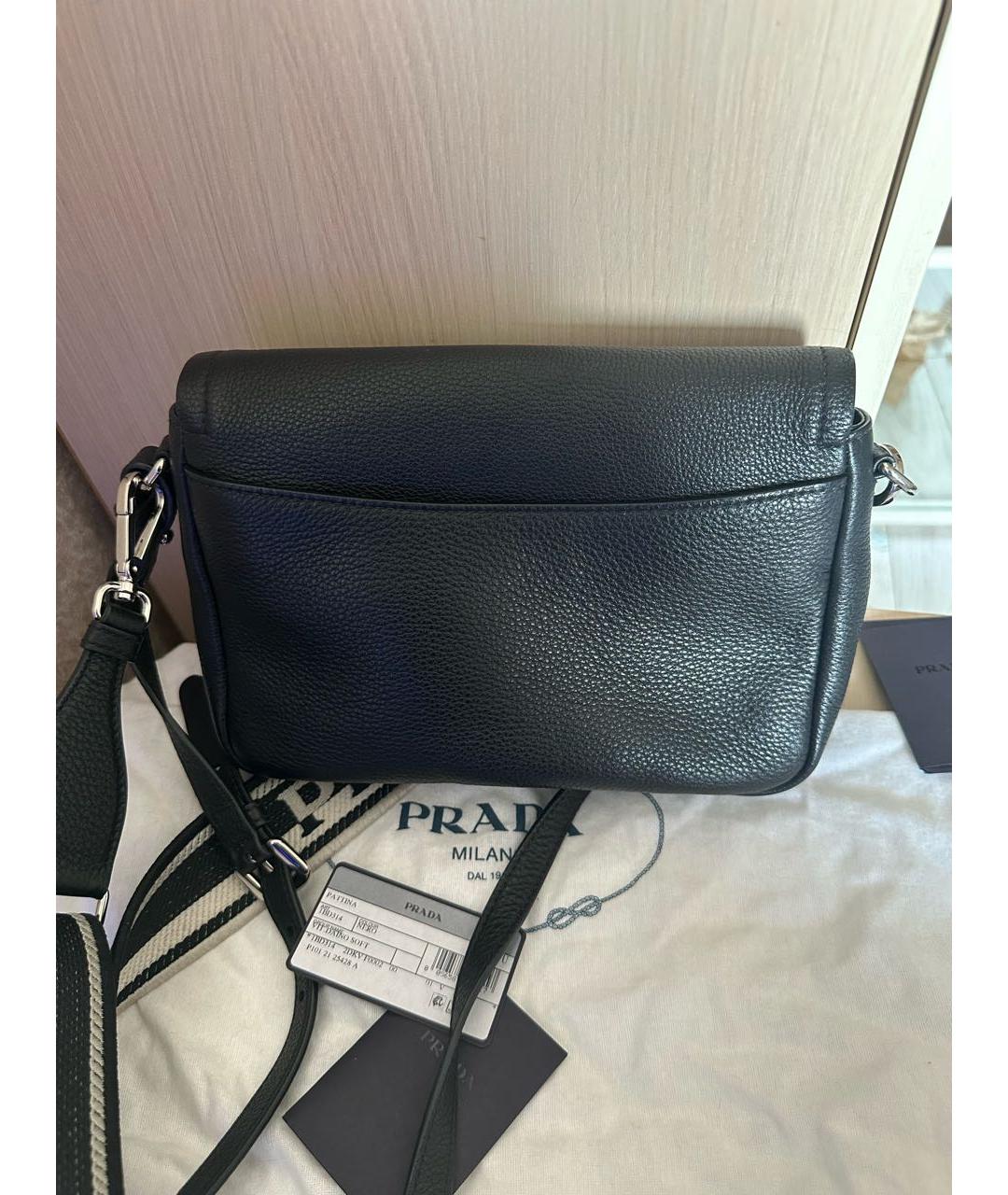 PRADA Черная кожаная сумка через плечо, фото 3