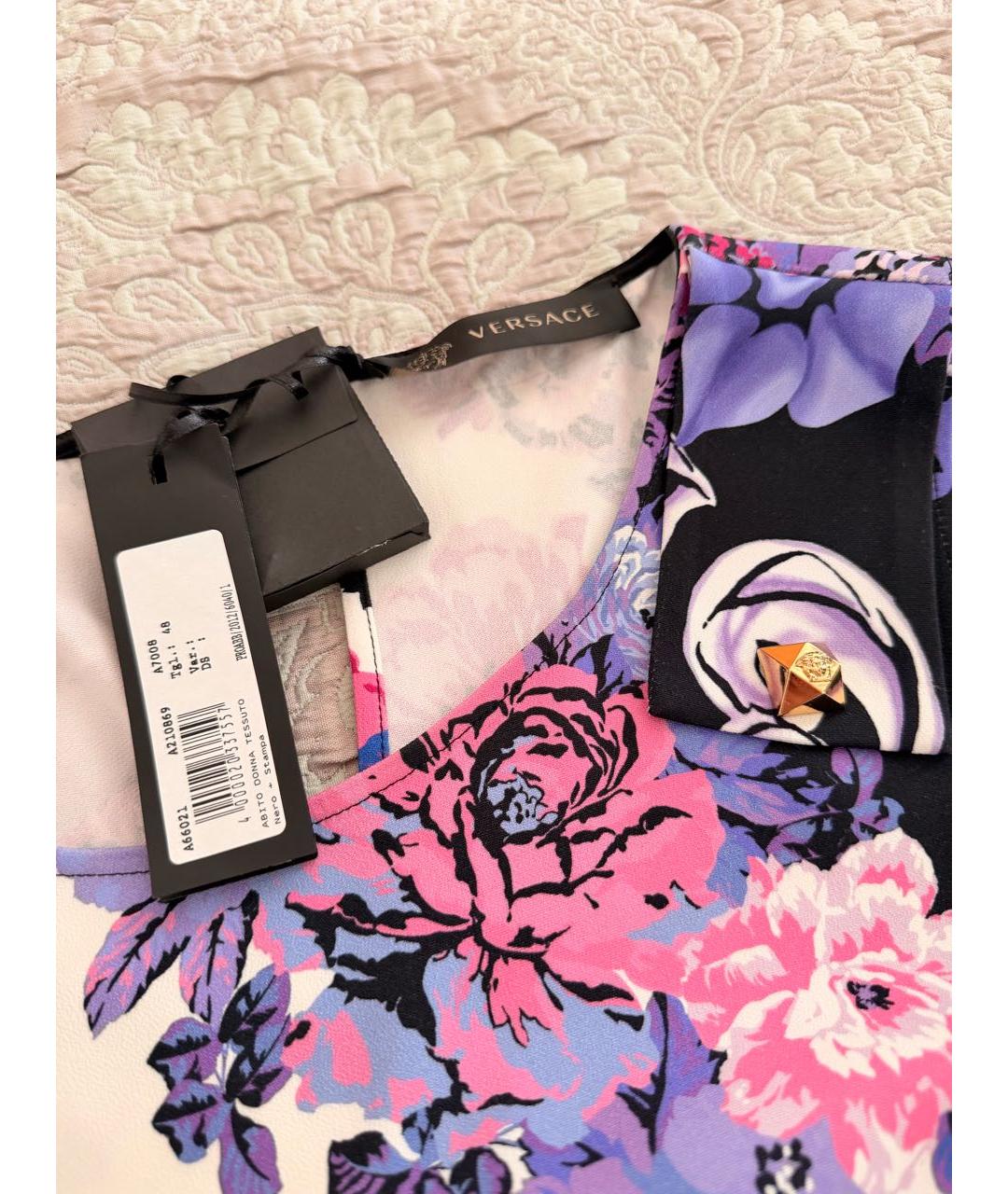 VERSACE Мульти вискозное повседневное платье, фото 3