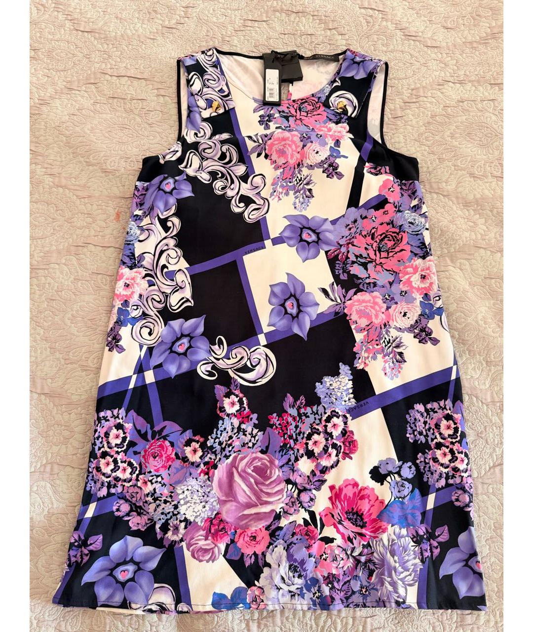 VERSACE Мульти вискозное повседневное платье, фото 9