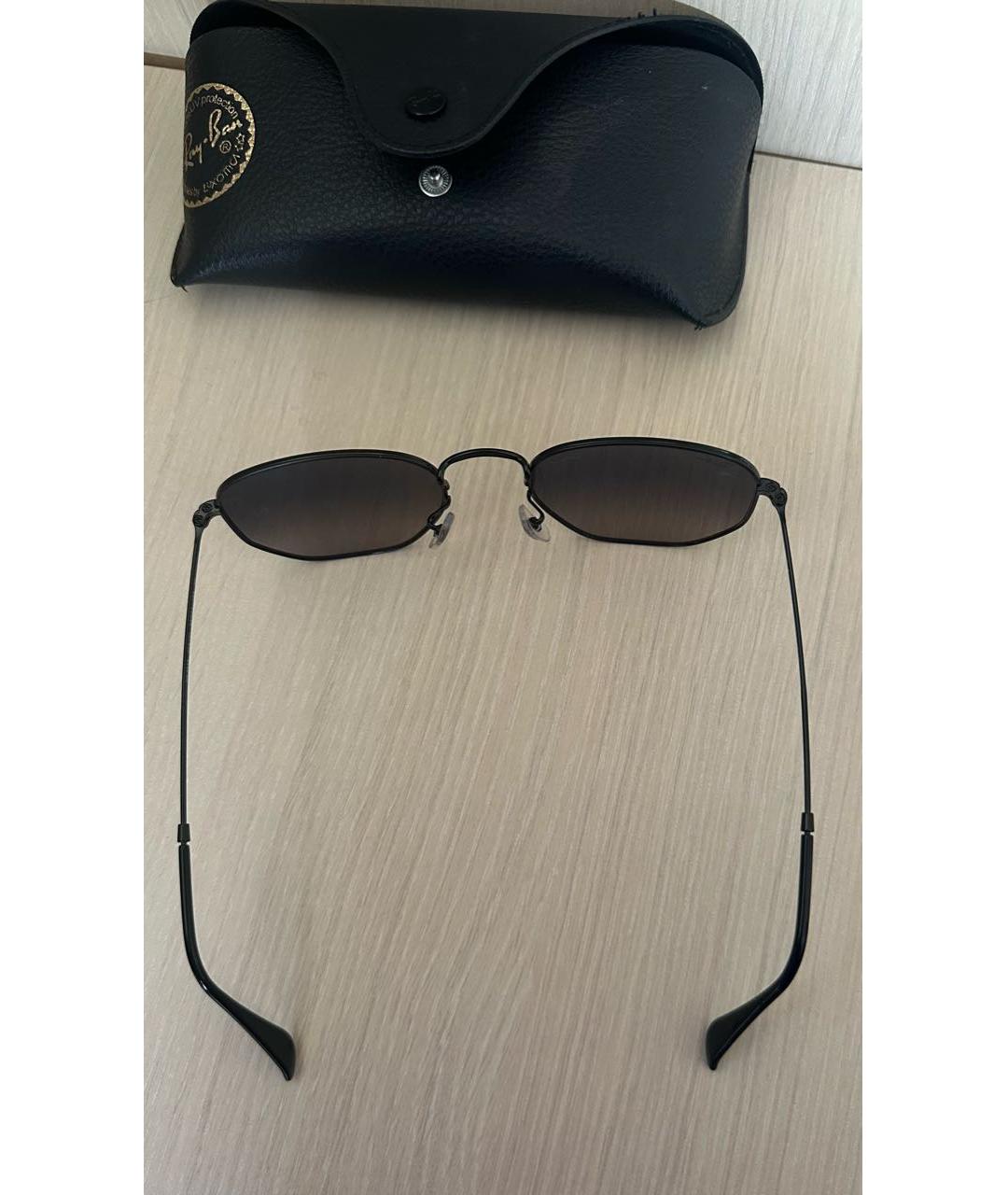 RAY BAN Черные металлические солнцезащитные очки, фото 4