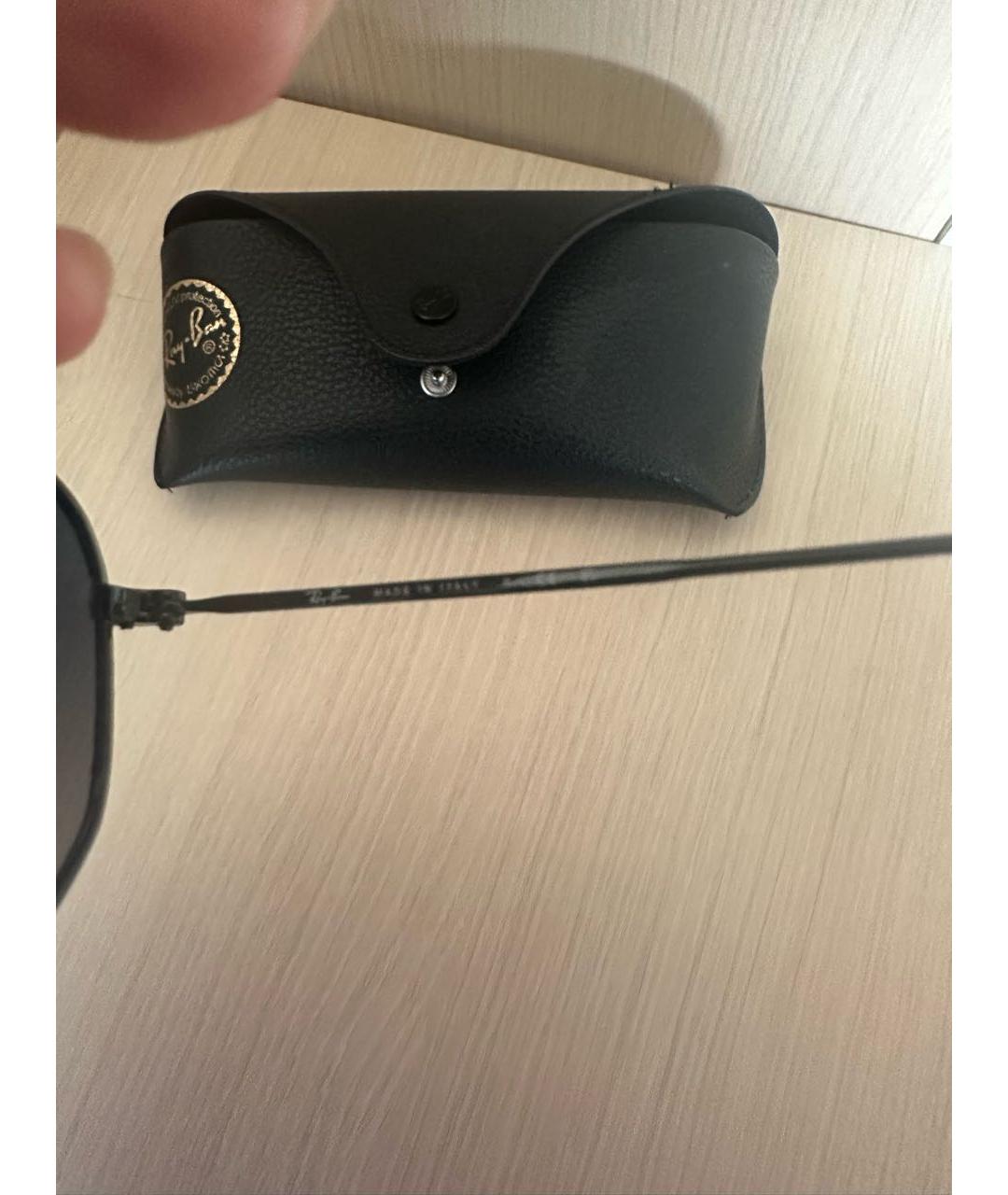 RAY BAN Черные металлические солнцезащитные очки, фото 3