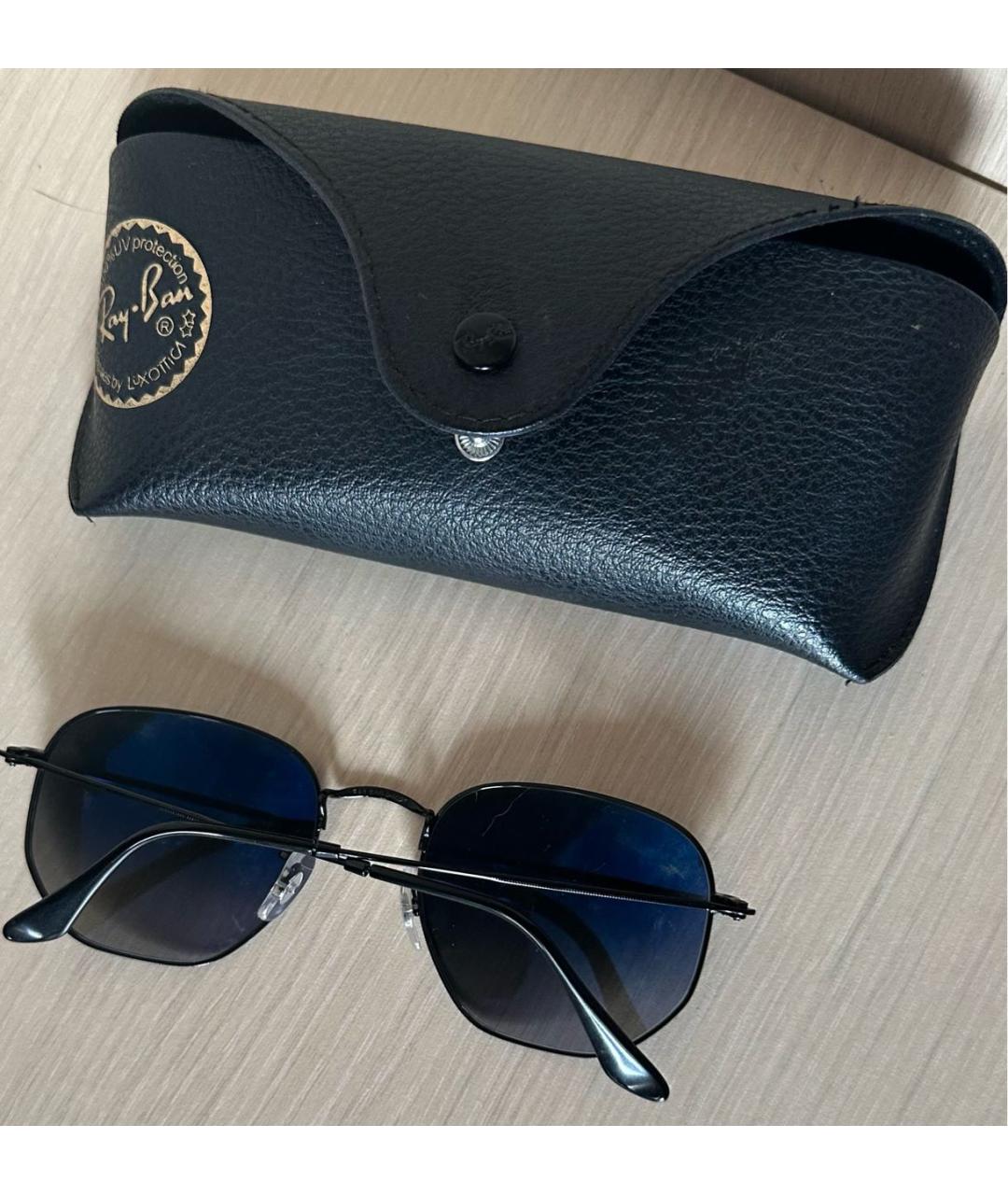 RAY BAN Черные металлические солнцезащитные очки, фото 2