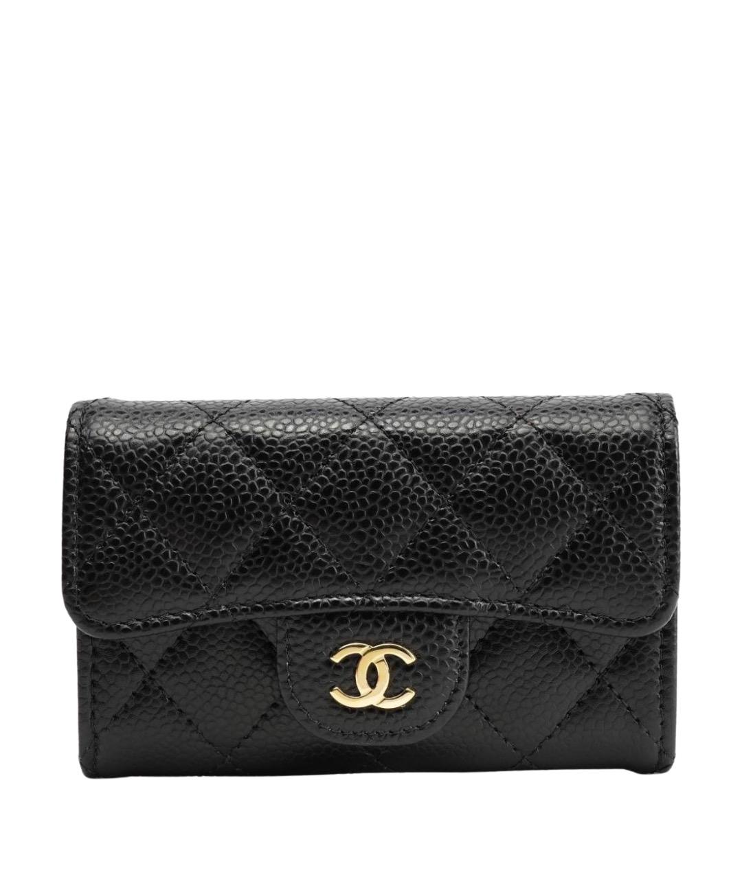 CHANEL Черный кожаный кошелек, фото 1