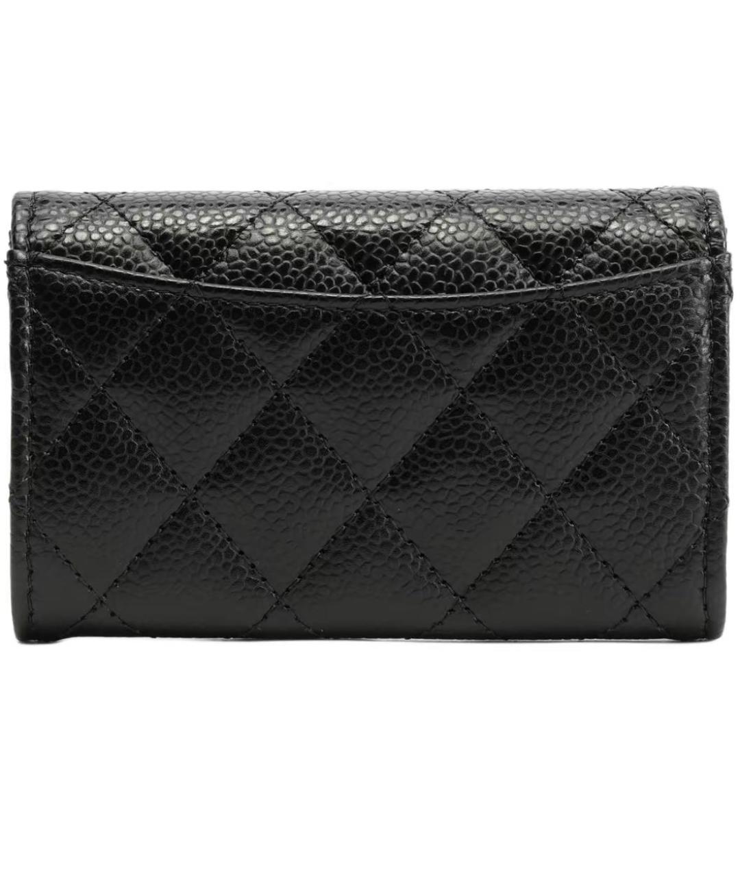 CHANEL Черный кожаный кошелек, фото 3