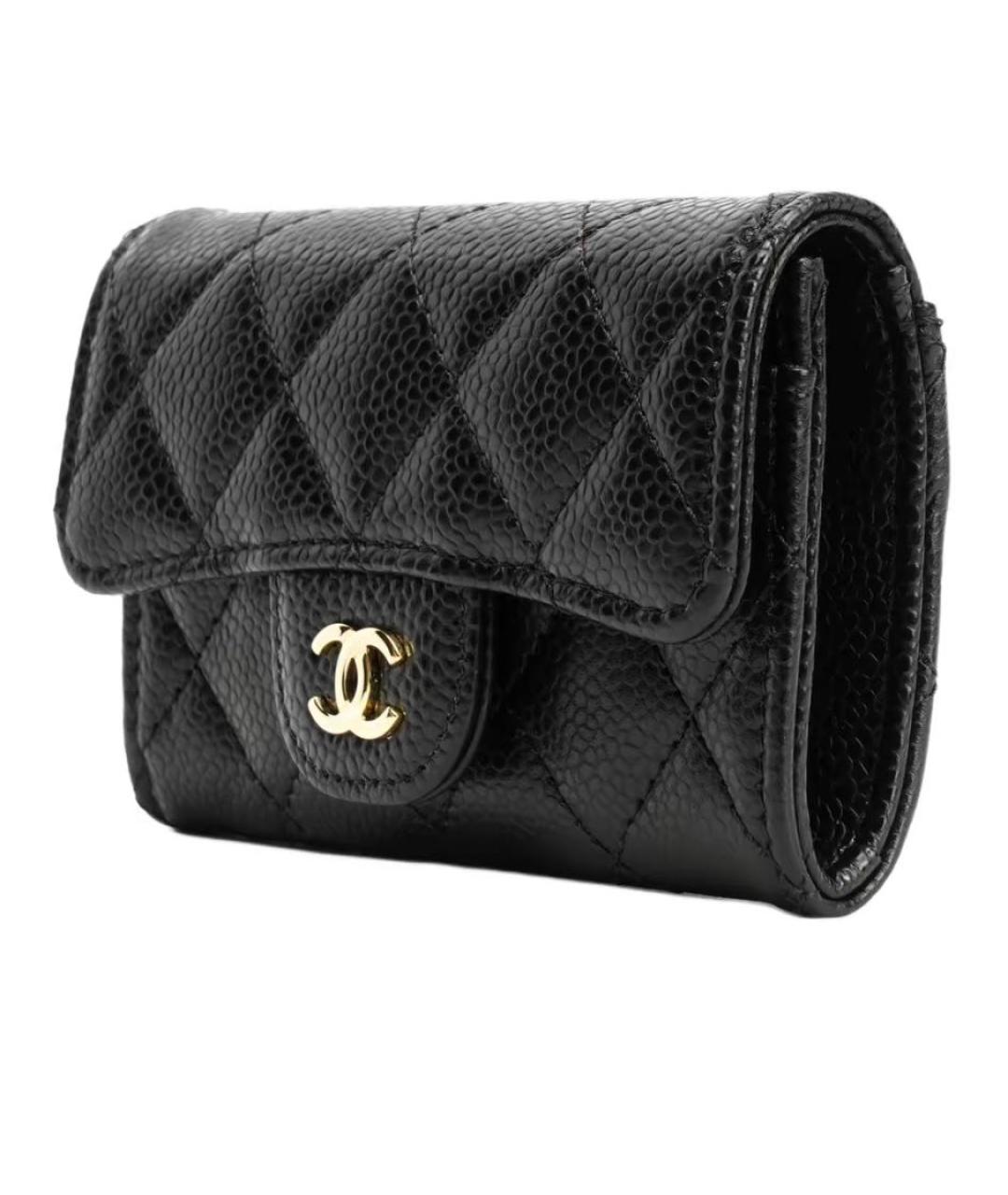 CHANEL Черный кожаный кошелек, фото 2