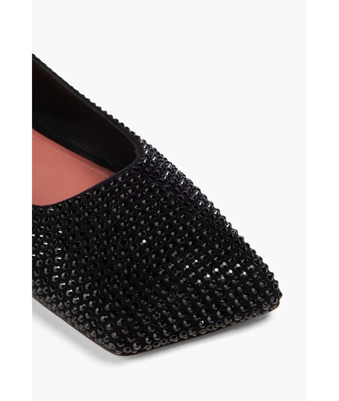 Amina Muaddi Черные замшевые балетки, фото 3