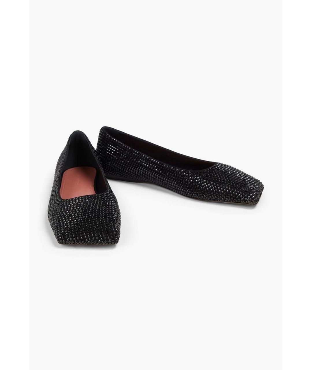Amina Muaddi Черные замшевые балетки, фото 2