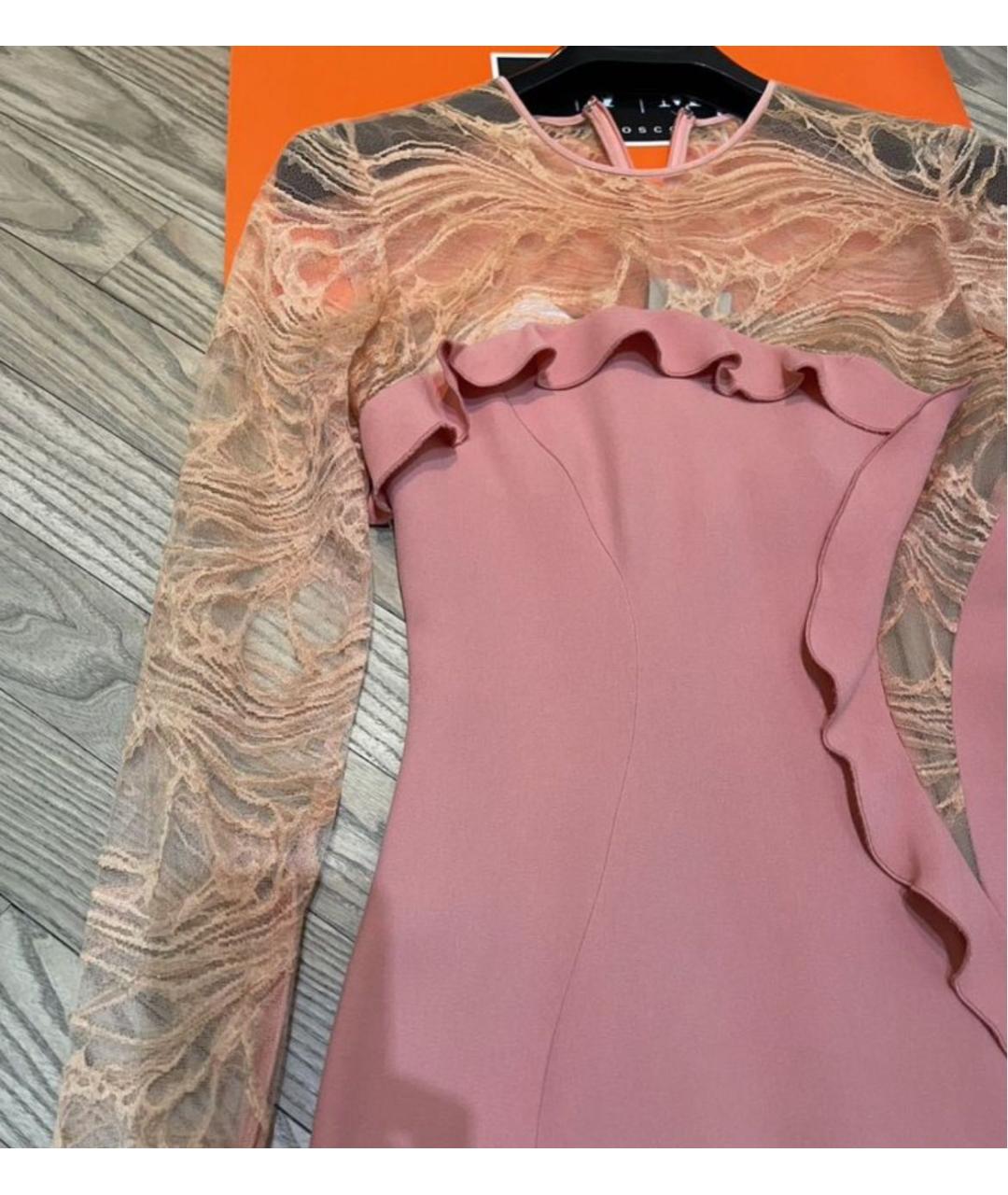 ELIE SAAB Коралловое вискозное коктейльное платье, фото 6