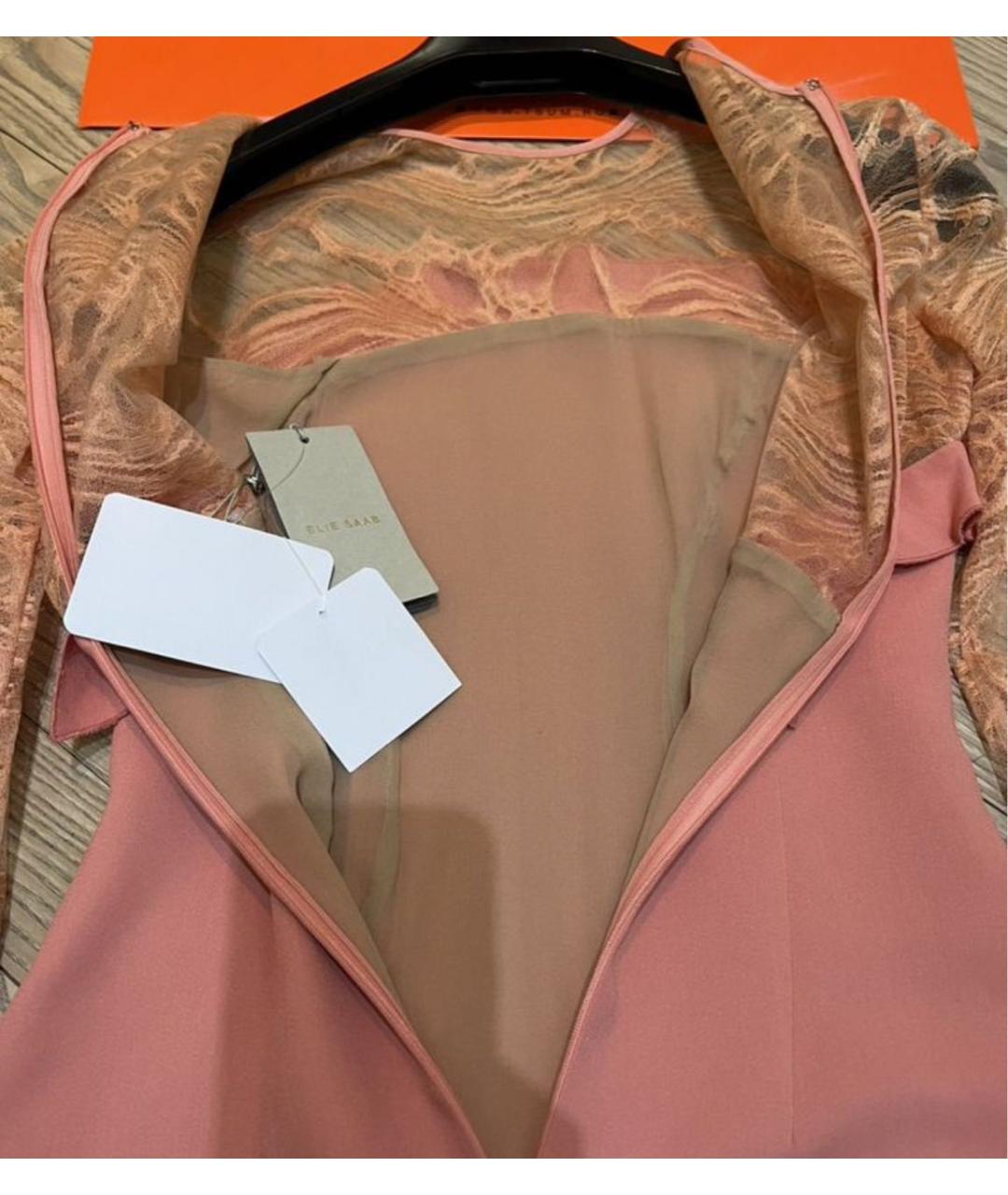 ELIE SAAB Коралловое вискозное коктейльное платье, фото 8