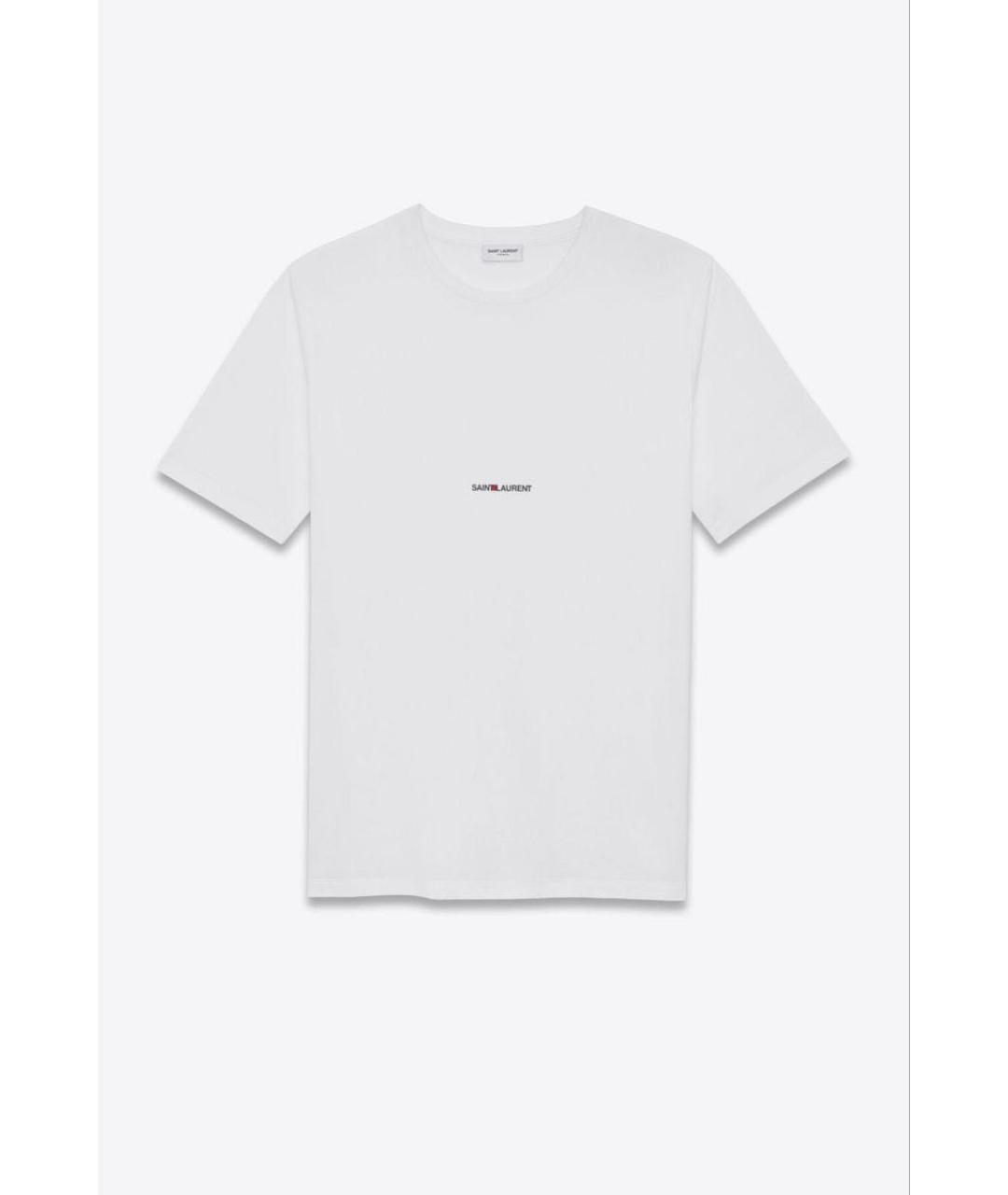 SAINT LAURENT Белая хлопковая футболка, фото 3