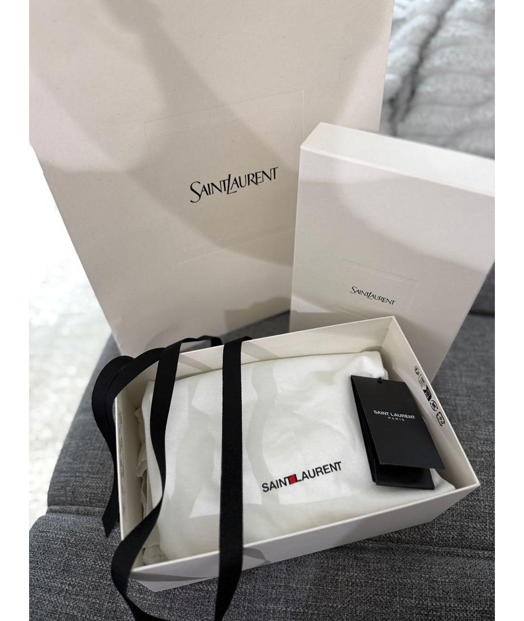 SAINT LAURENT Белая хлопковая футболка, фото 2