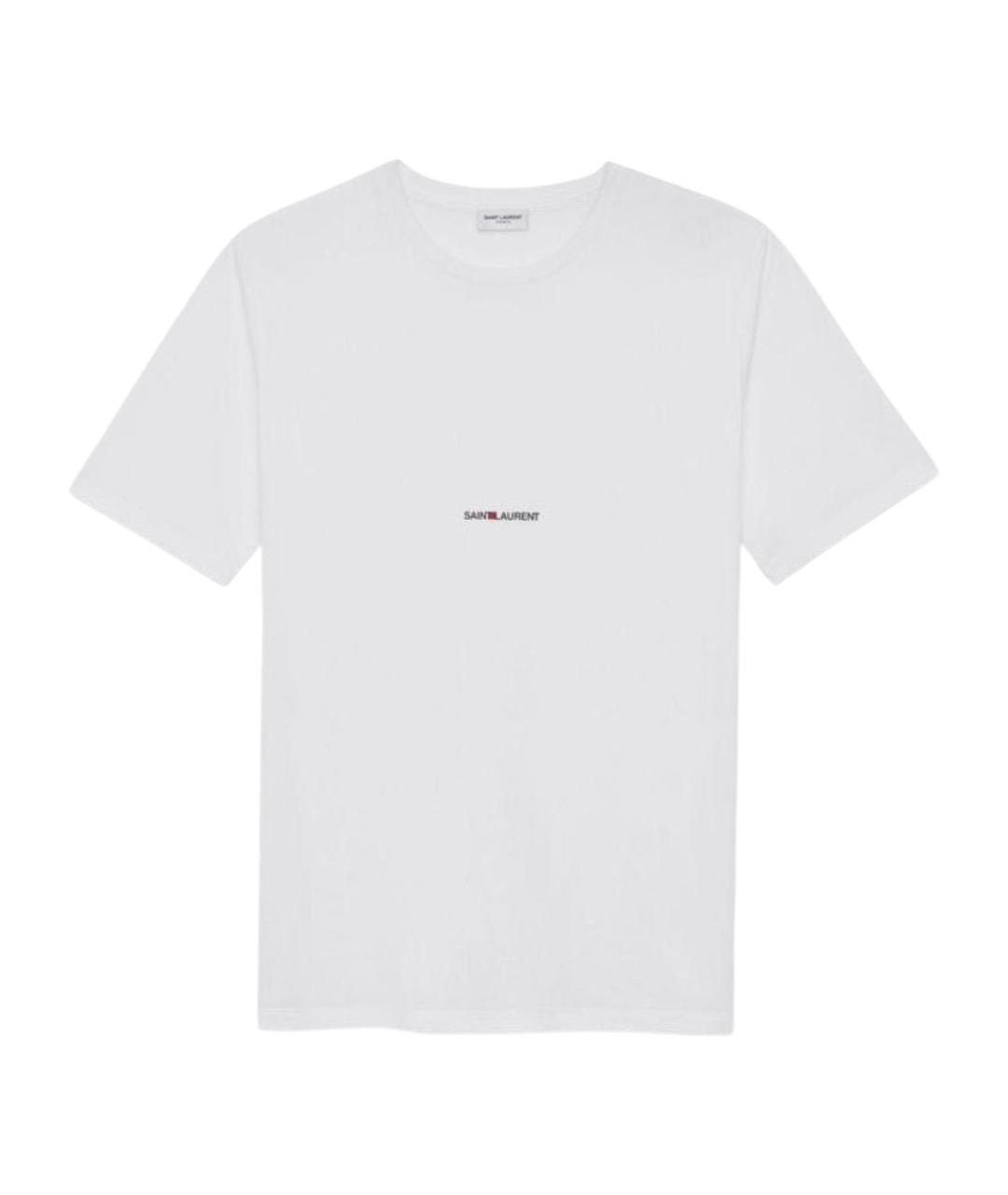 SAINT LAURENT Белая хлопковая футболка, фото 1