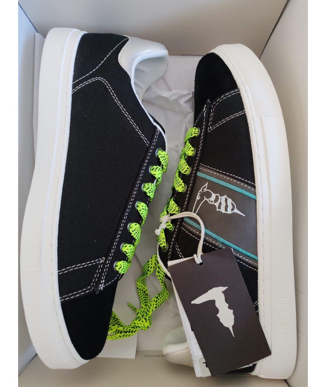 TRUSSARDI Черные низкие кроссовки / кеды, фото 3