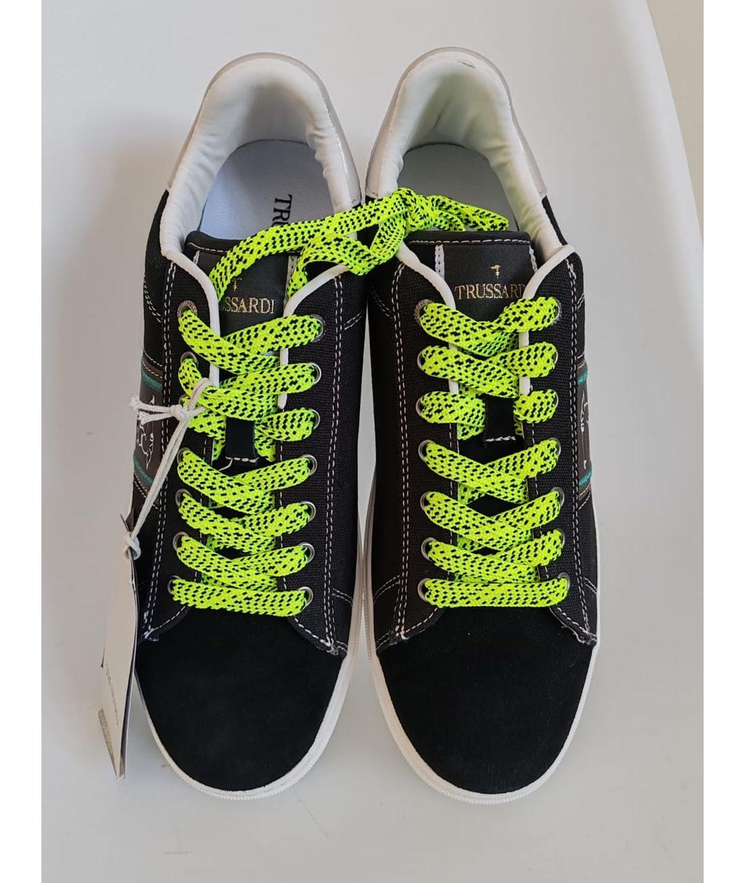 TRUSSARDI Черные низкие кроссовки / кеды, фото 2