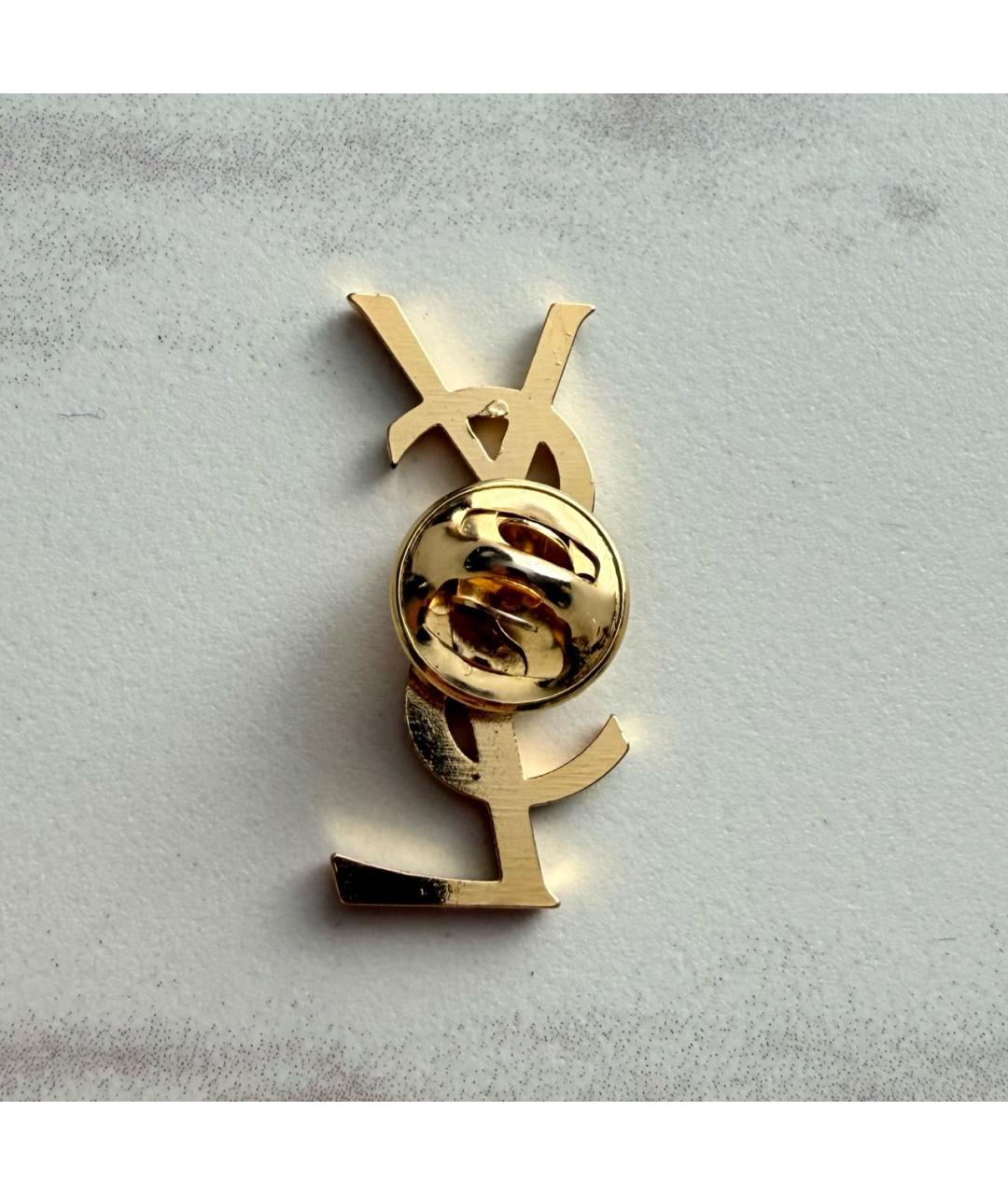SAINT LAURENT Золотая металлическая булавка / брошь, фото 2