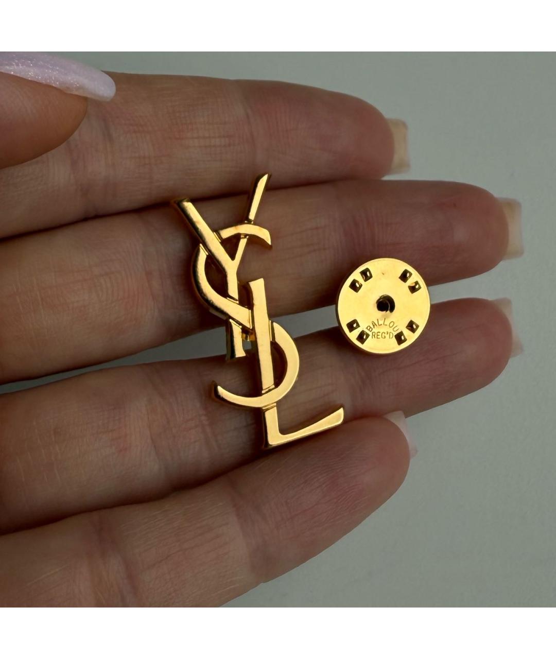 SAINT LAURENT Золотая металлическая булавка / брошь, фото 3
