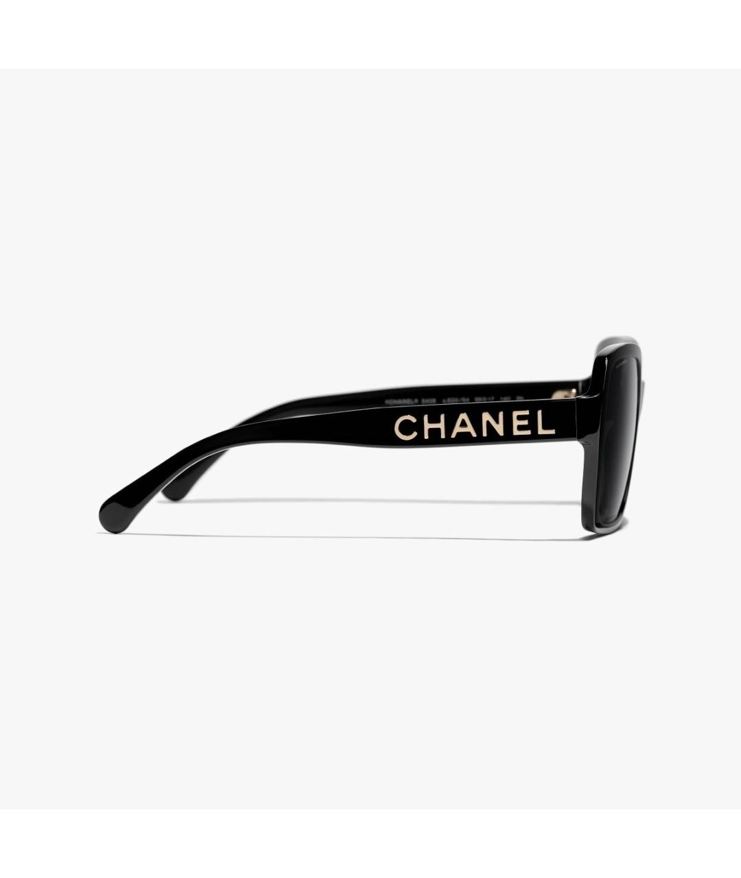 CHANEL Черные пластиковые солнцезащитные очки, фото 4