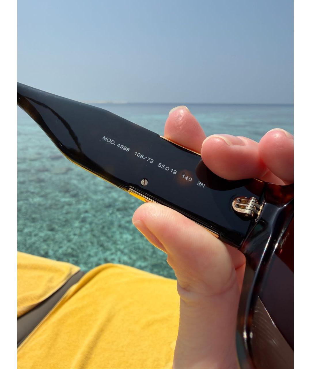 VERSACE Коричневые пластиковые солнцезащитные очки, фото 5