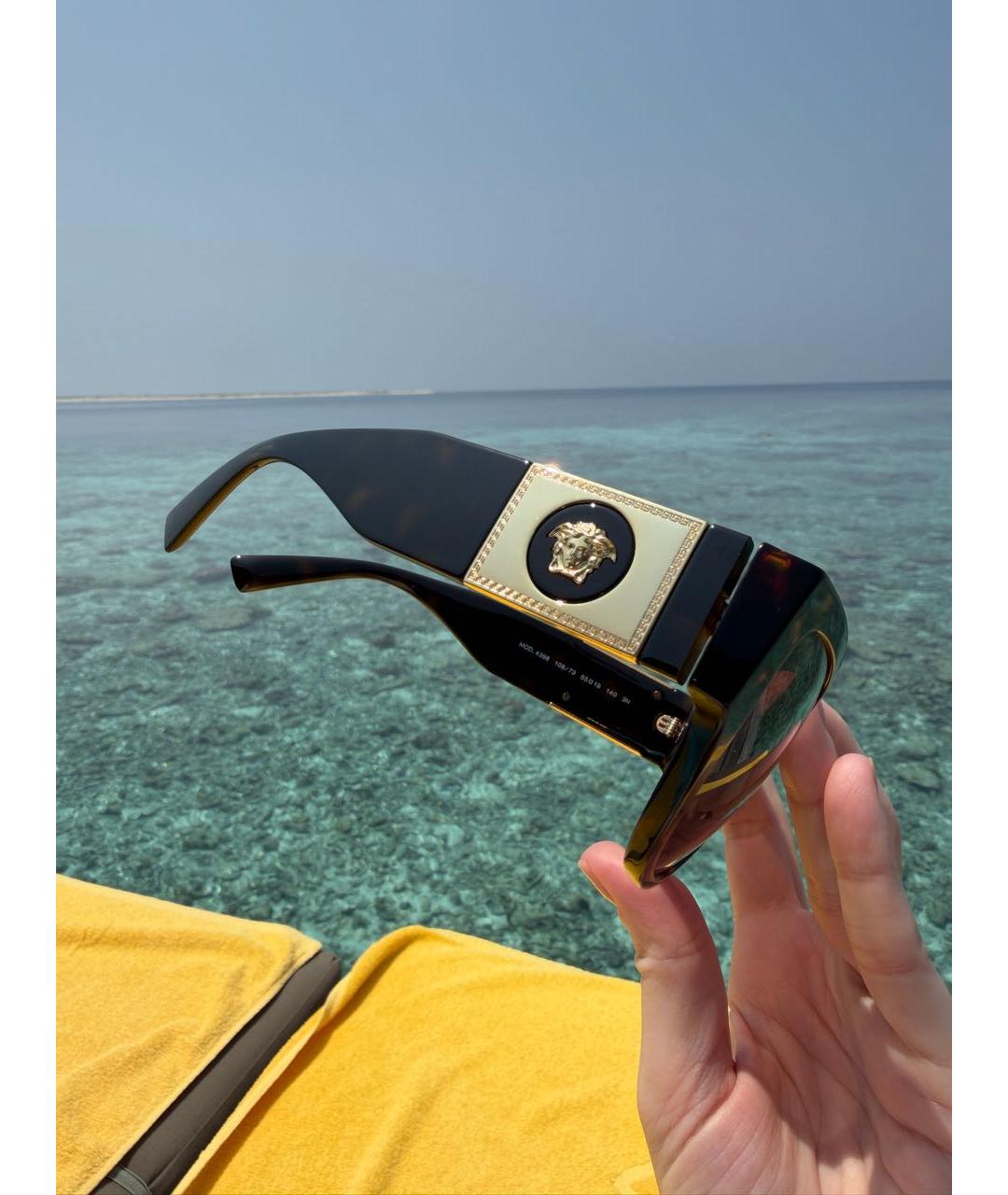 VERSACE Коричневые пластиковые солнцезащитные очки, фото 7