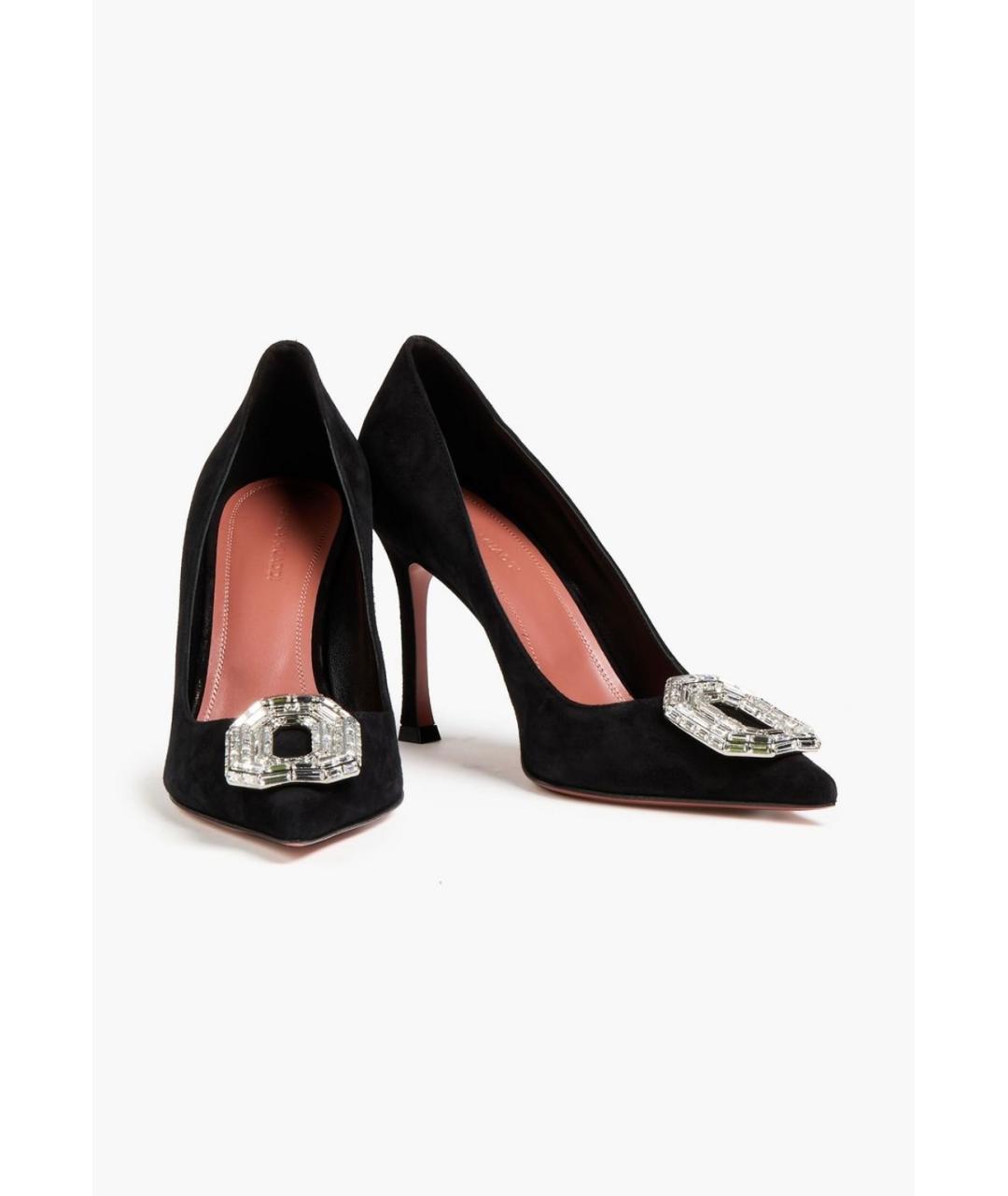 Amina Muaddi Черные замшевые туфли, фото 2