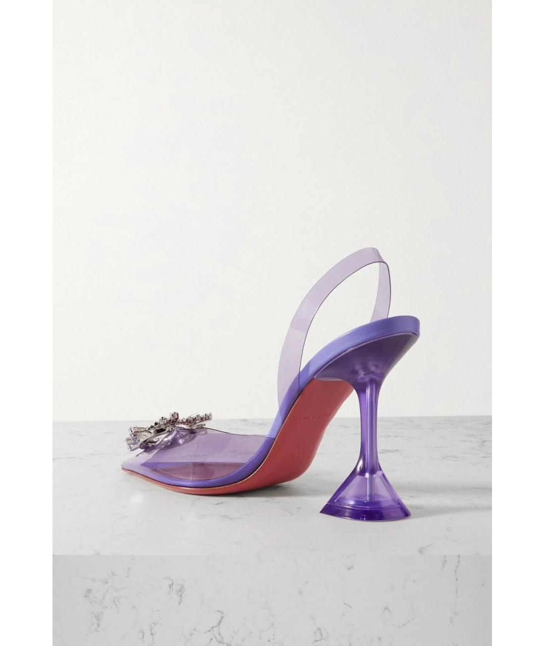 Amina Muaddi Фиолетовые мюли, фото 3