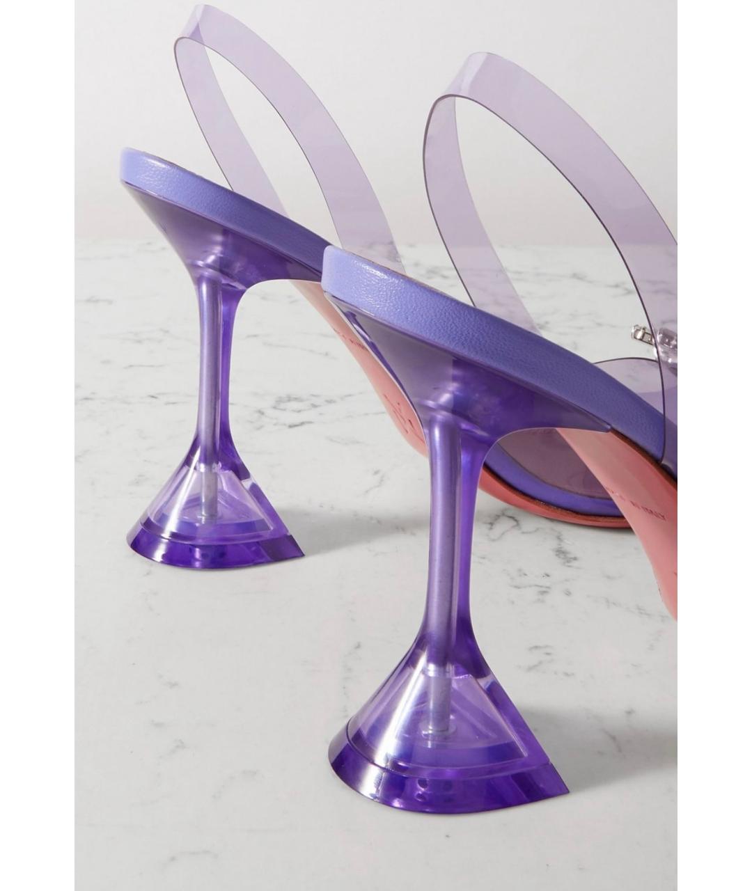 Amina Muaddi Фиолетовые мюли, фото 4
