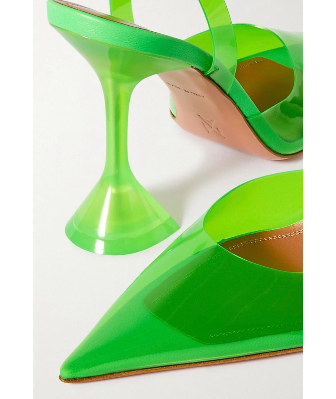 Amina Muaddi Салатовые мюли, фото 4