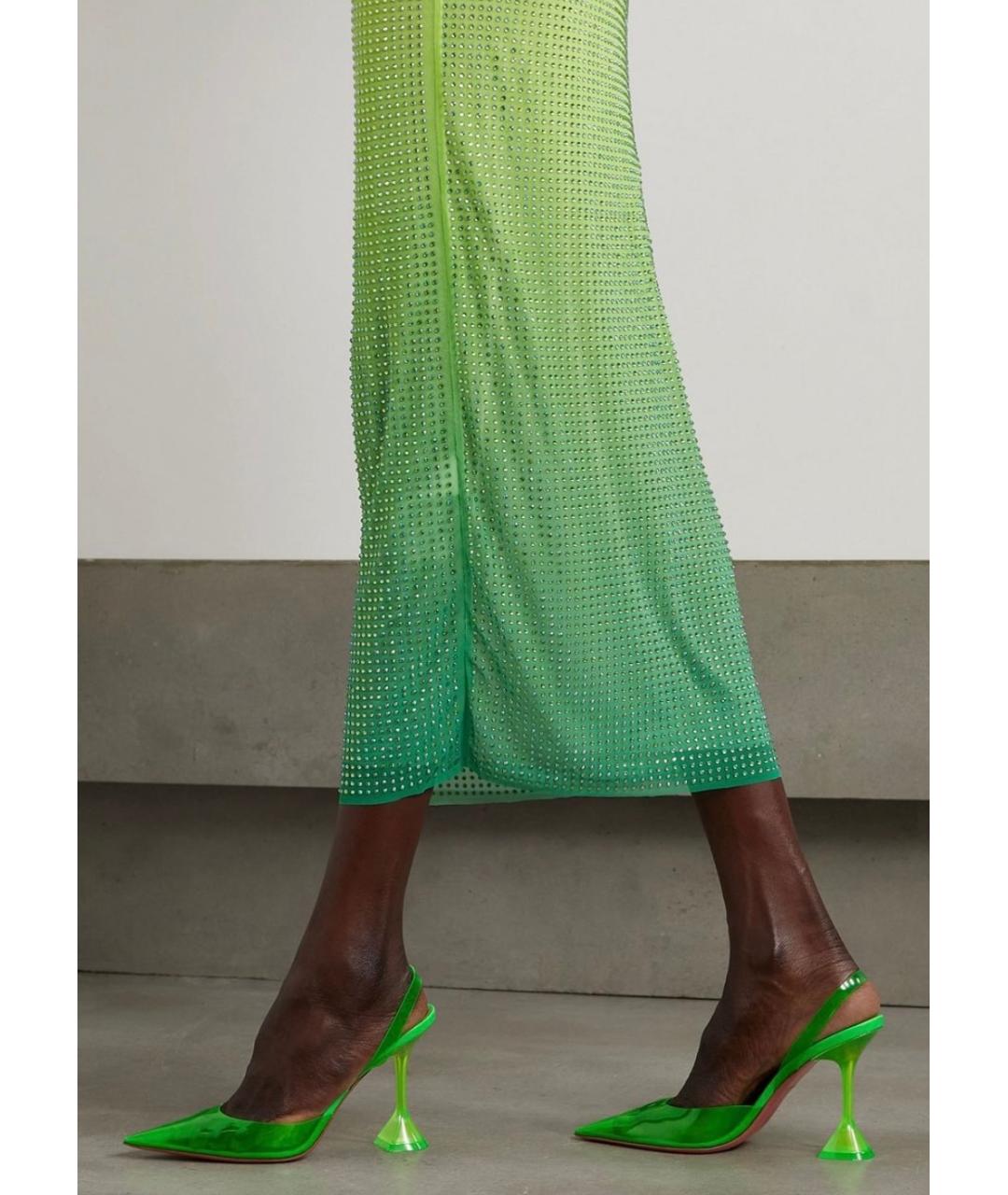 Amina Muaddi Салатовые мюли, фото 2