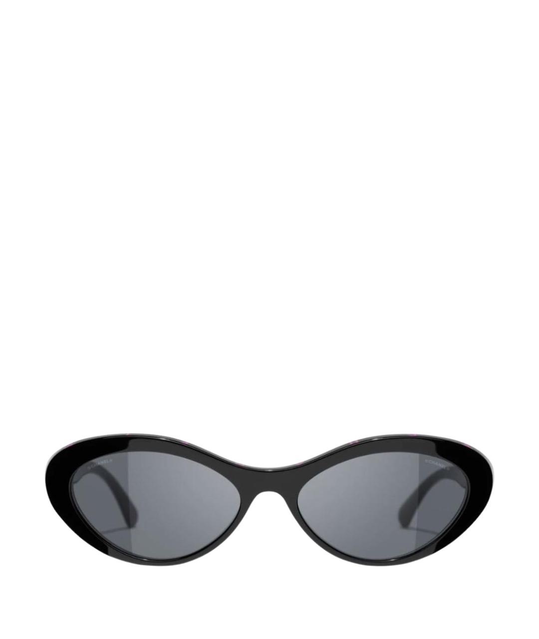 CHANEL Черные пластиковые солнцезащитные очки, фото 1
