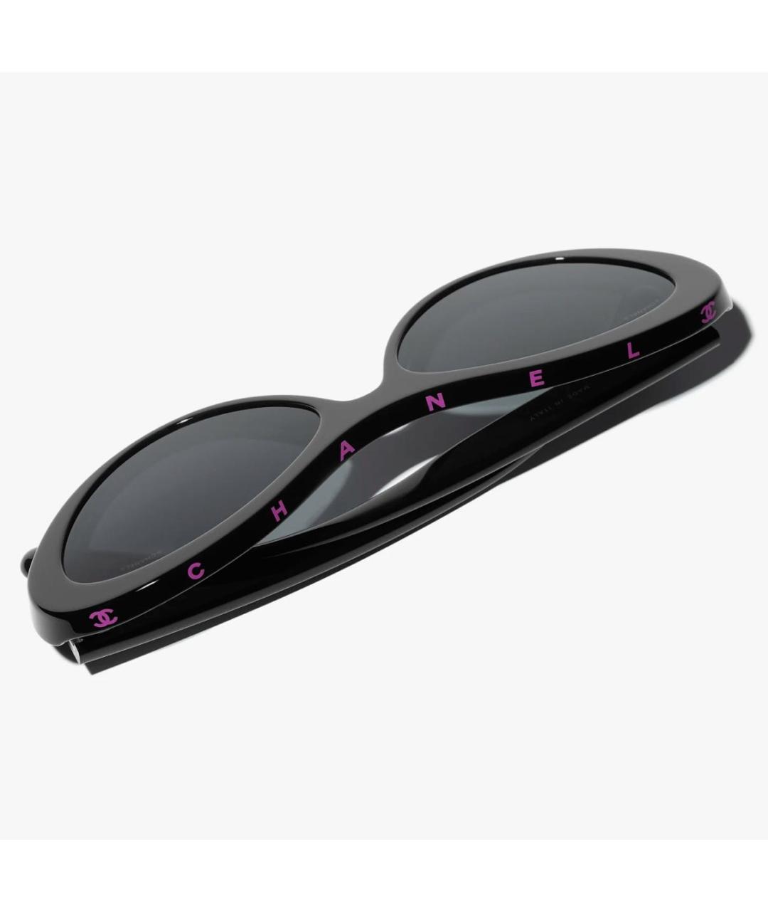 CHANEL Черные пластиковые солнцезащитные очки, фото 3