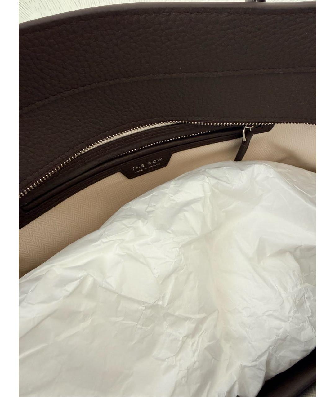 THE ROW Коричневая кожаная сумка с короткими ручками, фото 4