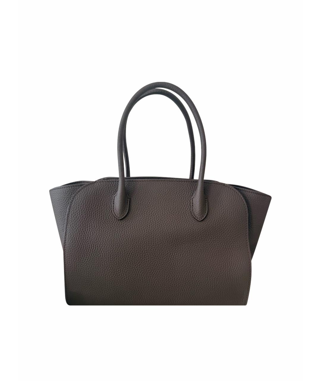 THE ROW Коричневая кожаная сумка с короткими ручками, фото 1