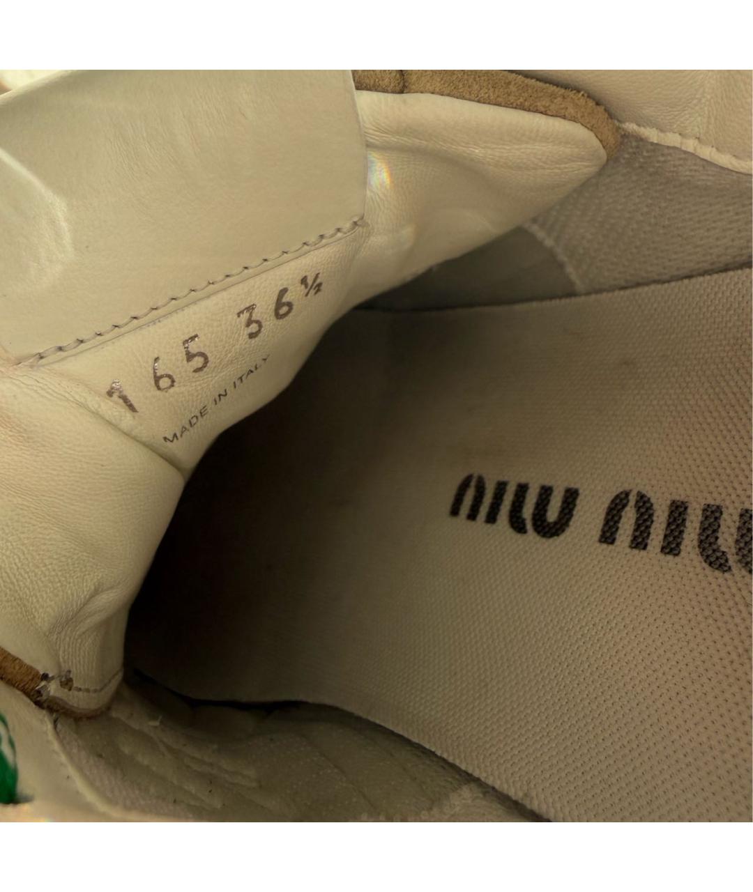MIU MIU Бежевые замшевые кроссовки, фото 5