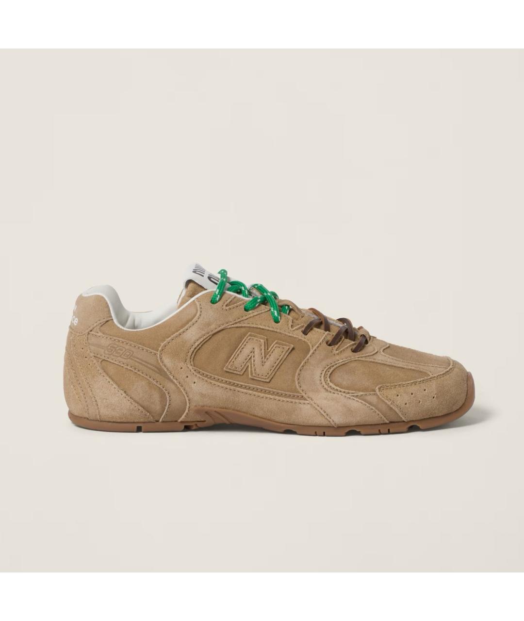 MIU MIU Бежевые замшевые кроссовки, фото 6