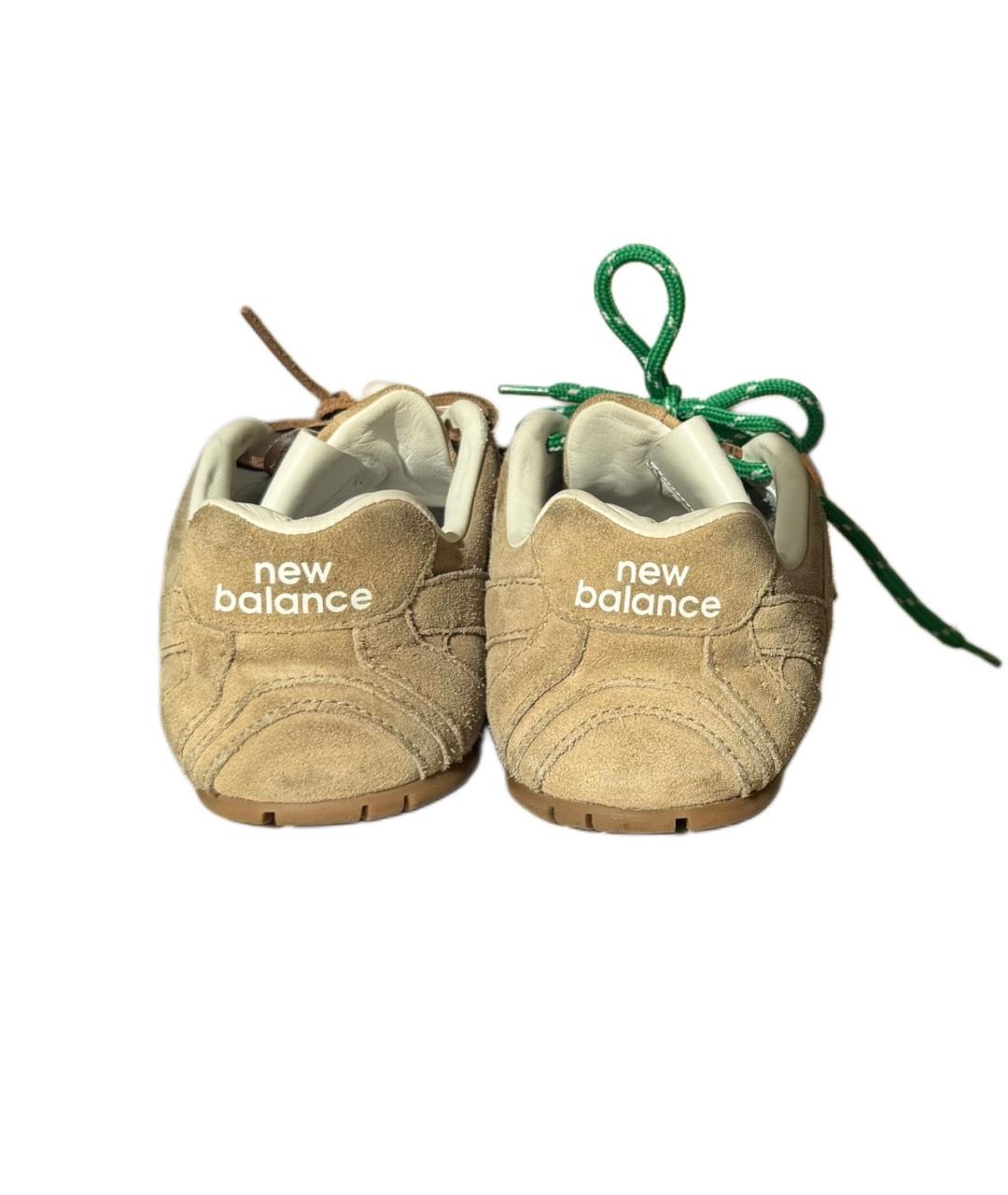 MIU MIU Бежевые замшевые кроссовки, фото 4