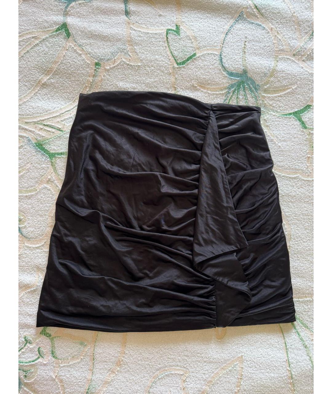 PINKO Черная ацетатная юбка мини, фото 3